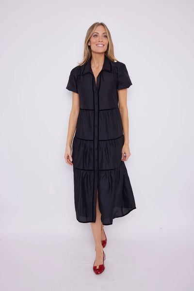 STS Puff Sleeve Midi Shirt Dress, Black-Sail to Sable