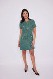 Zip Front Dress, Green Multi-Sail to Sable