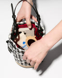 MZW Large Metro Tote Deluxe, Black White Gingham-MZ Wallace