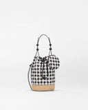 MZW Large Metro Tote Deluxe, Black White Gingham-MZ Wallace