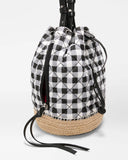 MZW Large Metro Tote Deluxe, Black White Gingham-MZ Wallace