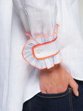 Shirt with Ruffled Cuff, White-Vilagallo