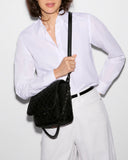 MZ Medium Crosby Lock Crossbody II, Black Velvet Finish