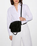MZ Medium Crosby Lock Crossbody II, Black Velvet Finish