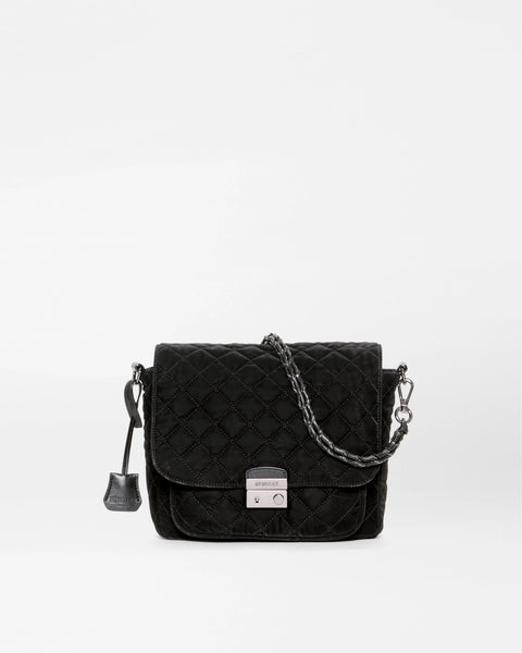 MZ Medium Crosby Lock Crossbody II, Black Velvet Finish