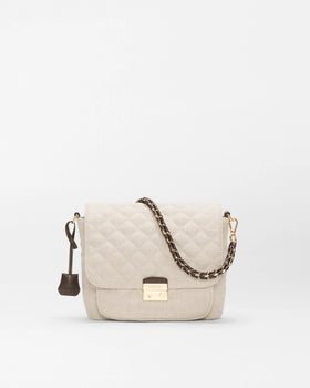 MZ Wallace Medium Crosby Lock Crossbody, Sandy Linen-MZ Wallace