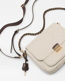 MZ Wallace Medium Crosby Lock Crossbody, Sandy Linen-MZ Wallace