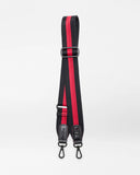 MZW Stripe Webbing Strap, Black/Red-MZ Wallace