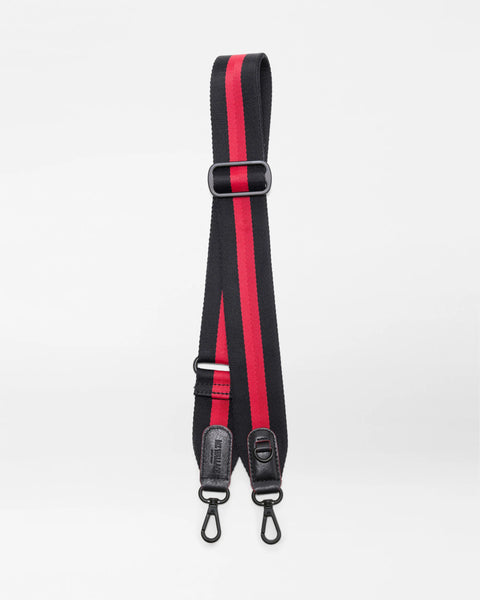 MZW Stripe Webbing Strap, Black/Red-MZ Wallace