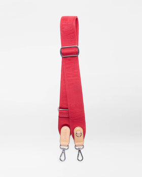MZW Stripe Webbing Strap, Red/Apple-MZ Wallace