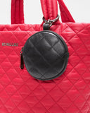 MZW Leather Round Charm Pouch, Black
