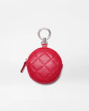 MZW Leather Round Charm Pouch, Apple