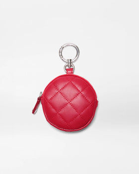 MZW Leather Round Charm Pouch, Apple-MZ Wallace