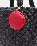 MZW Leather Round Charm Pouch, Apple