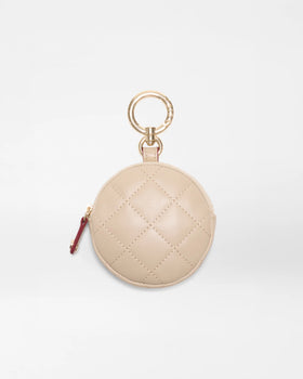 MZW Leather Round Charm Pouch, Buff-MZ Wallace