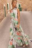 Sleeveless Maxi Shirt Dress, Paradiso Petal-Oliphant Design