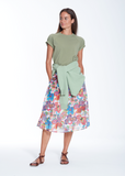 0039 Italy Kyla Skirt, Dot Flower Print-0039 Italy