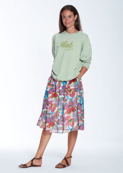 0039 Italy Kyla Skirt, Dot Flower Print-0039 Italy