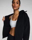 Spanx® Boostup Cotton Fleece Full Zip Hoodie, Very Black