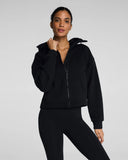 Spanx® Boostup Cotton Fleece Full Zip Hoodie, Very Black