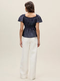 Anya Ramie Top, Navy-Rebecca Taylor