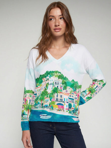 V-Neck Sweater, Puerto Banus-Vilagallo