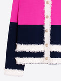Colorblock Sweater Jacket, Fuchsia Navy-Vilagallo
