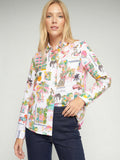 Silk Blouse, California Seda Print-Vilagallo