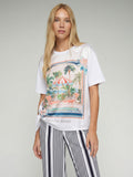 T-Shirt w Side Bow, Dolce Far Niente Print-Vilagallo