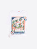 T-Shirt w Side Bow, Dolce Far Niente Print-Vilagallo