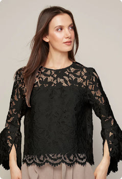 AD Boho Lace top, Blk-Adroit Atelier