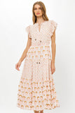 Cinched Flirty Midi, Arbor Coral-Oliphant Design