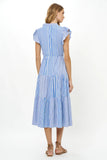 Cinched Flirty Midi, Henley Blue-Oliphant Design