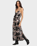 LS Lotus Tiger Dress, Black-Las Surenas
