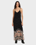 LS Silk Dress Lotus Tiger Eclipse, Black-Las Surenas
