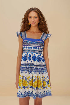 FARM Rio Zuli Mini Dress, Off White-Farm Rio