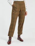 Plaid Pant, Brown-Vilagallo