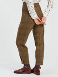 Plaid Pant, Brown-Vilagallo