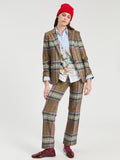 Checked Blazer, Brown