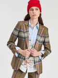 Checked Blazer, Brown