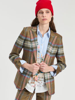 Checked Blazer, Brown