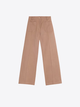 Cotton Twill Pant, Beige-Vilagallo