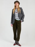 Helen Plaid Blazer, Grey Navy-Vilagallo