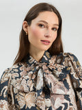 Horse Midi Dress, Black & Beige-Vilagallo
