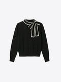Bow Sweater, Beige/ Black-Vilagallo