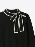 Bow Sweater, Beige/ Black-Vilagallo