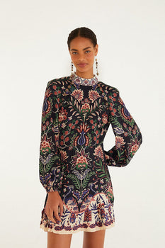 FARM Rio Marvelous Garden Mini Dress, Black-Farm Rio