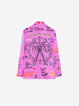 Ferris Wheel Silk Shirt, Pink-Vilagallo