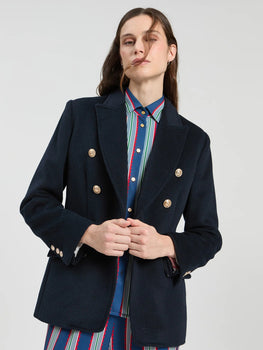 Double-Breasted Blazer, Navy-Vilagallo