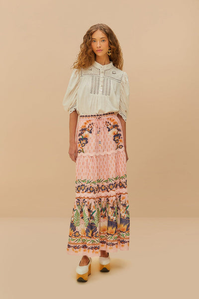 The Dream Maxi Skirt, Garden Pink-Farm Rio
